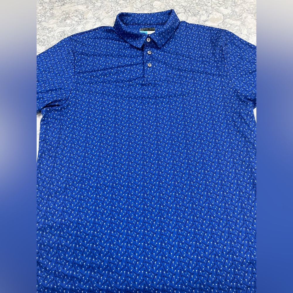 PGA Tour Mens Pro Series Golf Shirt Blue XXL